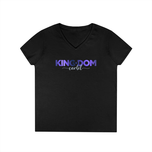 Kingdom V-Neck T-Shirt for Empowered Women, Casual Wear, Birthday Gift, Confidence Booster, Stylish Tee