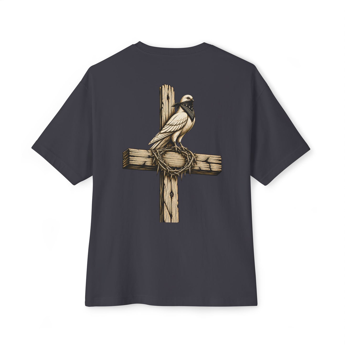 Oversized C.R.O.S.S Tee — Vintage Script Oversized Boxy Shirt