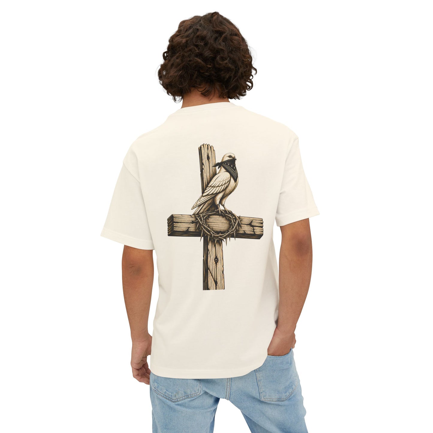Oversized C.R.O.S.S Tee — Vintage Script Oversized Boxy Shirt