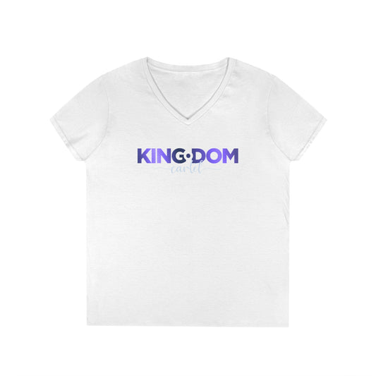 Kingdom V-Neck T-Shirt for Empowered Women, Casual Wear, Birthday Gift, Confidence Booster, Stylish Tee