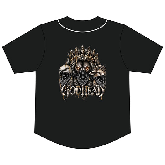Godhead  Baseball Jersey — Black Short-Sleeve Button-Up