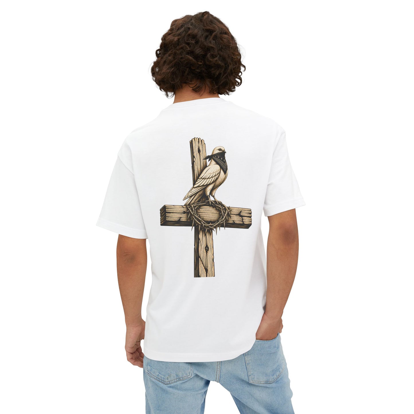Oversized C.R.O.S.S Tee — Vintage Script Oversized Boxy Shirt