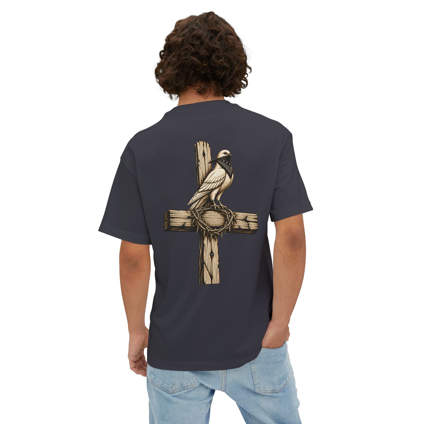 Oversized C.R.O.S.S Tee — Vintage Script Oversized Boxy Shirt