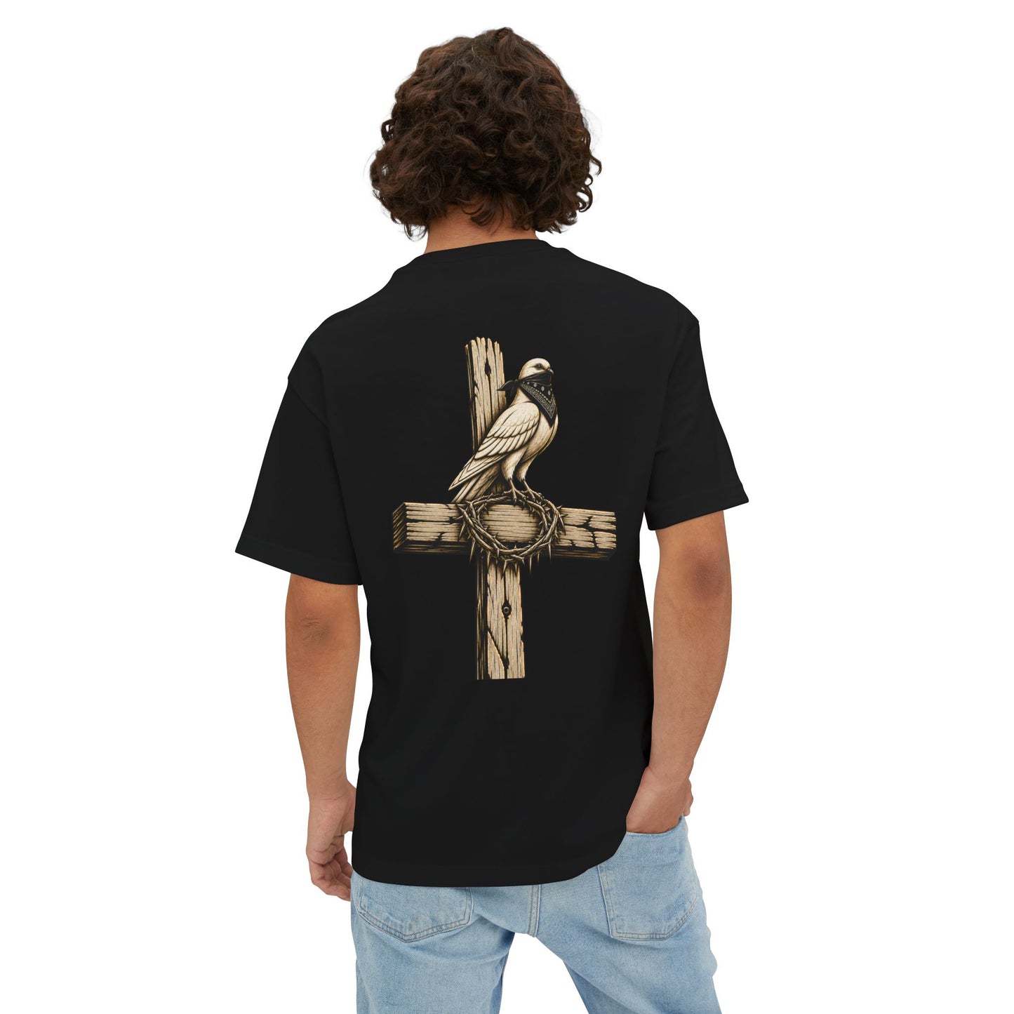 Oversized C.R.O.S.S Tee — Vintage Script Oversized Boxy Shirt