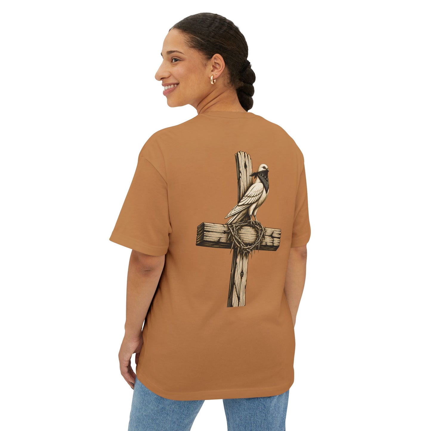 Oversized C.R.O.S.S Tee — Vintage Script Oversized Boxy Shirt